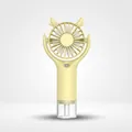 Mini portable yellow mist fan with deer antlers and water tank for cooling - Handheld Neck Misting Fan (Deer Horns) / Yellow / 500mAh