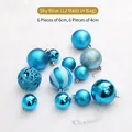 Boules de Noël bleu ciel avec finitions mates et pailletées en tailles de 4cm et 6cm - 12 Pièces (6cm*6/4cm*6) / Bleu Ciel