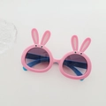 Occhiali da sole per bambini a forma di coniglio rosa con stanghette blu e lenti - Rosa