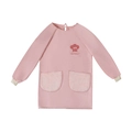 Pink waterproof long-sleeved kitchen apron with hand-wiping pockets and chef hat print - Pink Chef Hat (Long Sleeve) With Hand Wiping