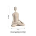 Escultura abstracta de meditación nórdica en arenisca beige, modelo de 21,5 cm altura - Chica Yoga de Gres - Pose de Loto