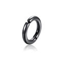 Single black metallic huggie earring with a sleek finish on a white background - Smooth Huggie Style