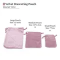 Pink velvet drawstring jewelry bags in small, medium and large sizes - Drawstring Style / 7*9cm / Pink