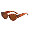 Cat eye tortoiseshell sunglasses with gold star studs and brown lenses in 45-degree view - Tortoise Frame Brown Lens