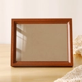 Classic dark brown wooden picture frame with natural grain for tabletop display - Warm Walnut Empty Frame / 6 Inch