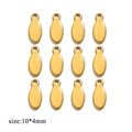 Golden stainless steel oval letter tags for DIY jewelry making, 10x4mm sizing - Blank Long Figure 8 / Gold