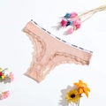 String en coton rose avec bordure en dentelle et ceinture LOVE YOU imprimée - M(28) / Rouge Haricot