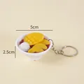 5cm mini artificial mango dessert bowl model keychain with realistic food toppings - Keychain / 5CM Diameter / Red Bean Mango