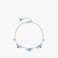Elegant S925 sterling silver bracelet with blue teardrop stones and sparkling zircons - 925 Sterling Silver