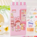 Pink weeks planner featuring cute cartoon girl with snacks and rabbits on the cover - Snack Shop