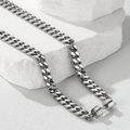 Zilveren halter hanger ketting met cubaanse schakel op steen, hip hop sportieve sieraden - PG0549 Halter Ketting Kreeft Sluiting 55CM / Zilver