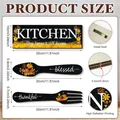 Tabella taglie set decorativo cucina 3 pezzi in legno con scritta EAT, cucchiaio e forchetta - Stile autunnale di girasole (Y80947F1)
