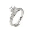 Anello in acciaio argento con diamante tondo 7mm e pavé di zirconi, peso 3.1g - Anello Solitario Pavé Argentato (NB-R24017-S)
