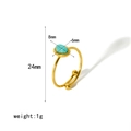 Anello regolabile placcato oro 18k con pietra turchese ovale e sfere dorate - Turchese (TR4020-BL)