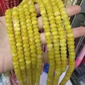 Translucent yellow natural stone abacus beads for DIY jewelry making and bracelets - 30 / 5*8mm (approx. 73 pcs/strand)