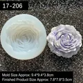 Große 3D Pfingstrose Silikonform für DIY Harz Gips Handwerk und Heimdekoration - Stil 2 – Transparent 17-206