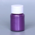 Sparkling purple mica pearl pigment powder in a transparent jar for DIY slime and crafts - Pearl Powder #13 Permanent Blue