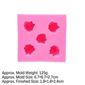 Pink silicone mold for 5 3D berries, 6.7x6.7x2.7cm, 125g, for cake and dessert decor - Style 2 / Pink