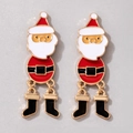 Niedliche Weihnachtsmann-Ohrhänger mit lebhaftem rot-weißem festlichem Urlaubsdesign - Weihnachtsmann