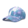 Fashionable baseball cap featuring a unique blue and purple tie-dye with a metallic finish - Adjustable / 9# Blue and Purple Tie-dye