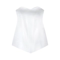 Elegantes weißes trägerloses Korsett-Oberteil mit stützenden Stäbchen für Damen - S / Weiß