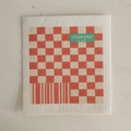 Absorbent wood pulp cotton dishcloth featuring a red checkerboard pattern and slogan - Red & White Checkerboard