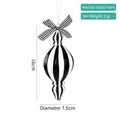 Christmas glass ball with black and white stripes, plaid bow and 16cm hanging height - 16cm Style 12 Black & White Stripes (Single)