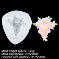 White silicone mold for orchid bouquet fondant, showing 3D flower bundle craft details - 2# Orchid Bouquet