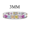 Elegant 3mm S925 silver eternity ring featuring vibrant multi-colored round zircons - Multicolor Round Zircon Eternity Band Style (DY120791)