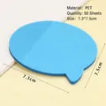 Blaue Sprechblasen-Haftnotizen aus PET, 50 Blatt, wasserdicht und lichtdurchlässig - Blaue Sprechblase 50 Blatt