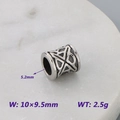 Hollow patterned stainless steel cylinder bead for DIY bracelets with 5.2mm hole size - Hollow Pattern Cylindrical (KLJ9074-KJX)