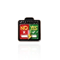 Social battery enamel pin featuring my attitude yes no toggle in black and gold metal - Attitude Brooch / Mood Switch - Black