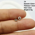 Macro de perles d'espacement en argent de 4,8 mm montrant les dimensions pour bijoux - Style 7#