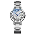 Orologio al quarzo da donna con cinturino in acciaio argento, quadrante romano bianco e lancette blu - Cassa Argento Quadrante Bianco Donna