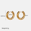 Minimalist 18k gold plated 4mm thick stainless steel hoop earrings in 18.87mm diameter - 4x12mm / Gold