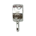 Silver alloy bail tube bead with spiral pattern for DIY jewelry necklace making - Bright Silver Connector 12x5mm-B (Hole 5mm)