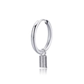 Minimalist silver hip hop earring for men featuring a small spring pendant on a hoop - Steel Color Spring Ear Buckle