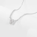 925 Sterling silver necklace featuring a sparkling crystal-encrusted letter W pendant - W-Necklace-Silver