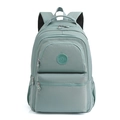 Fashionable light green nylon backpack for women with multi-pocket storage and large capacity - Aqua