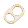 Golden clover-shaped soda tab pendant with white pearlescent inlay for DIY jewelry - Inlaid Tab / White Shell
