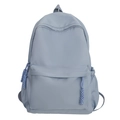 Minimalistische lichtblauwe rugzak met geweven ritsen en matte afwerking voor studenten - Blauw
