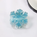 Sparkling ice blue snowflake hair claw clip with fine glitter in translucent acrylic - Blue Snowflake