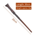 Harry Potter wizard wand replica in dark brown wood texture, length 30cm and weight 46g - Non-Glowing Wood Texture Wand