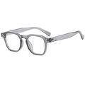 Retro translucent grey square frame sunglasses with triple metal rivets for a chic look - Transparent Grey Frame Anti-Blue Light