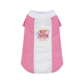 Pink and white patchwork pet t-shirt with BEST EDITION print for small dogs - S / Pink
