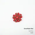 Red wool felt snowflake ornament with white stitching for Christmas DIY crafts, 7x7cm - Snowflake Red