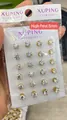 Xuping high setting 5mm white zircon earrings set in gold plated copper base - 5mm / Six-Claw High Stand