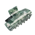 Rectangular hair claw clip featuring a unique green marble tortoiseshell pattern - Green Marble Rectangular (Grab 5)