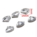 Set of 6 transparent 14mm heart shaped crystal rhinestones for nail art and DIY decor - Axe Shape (9*14mm)