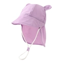 Kids quick-dry sun hat with cute ears and neck protection flap in light purple color - 50-52CM / Light Purple